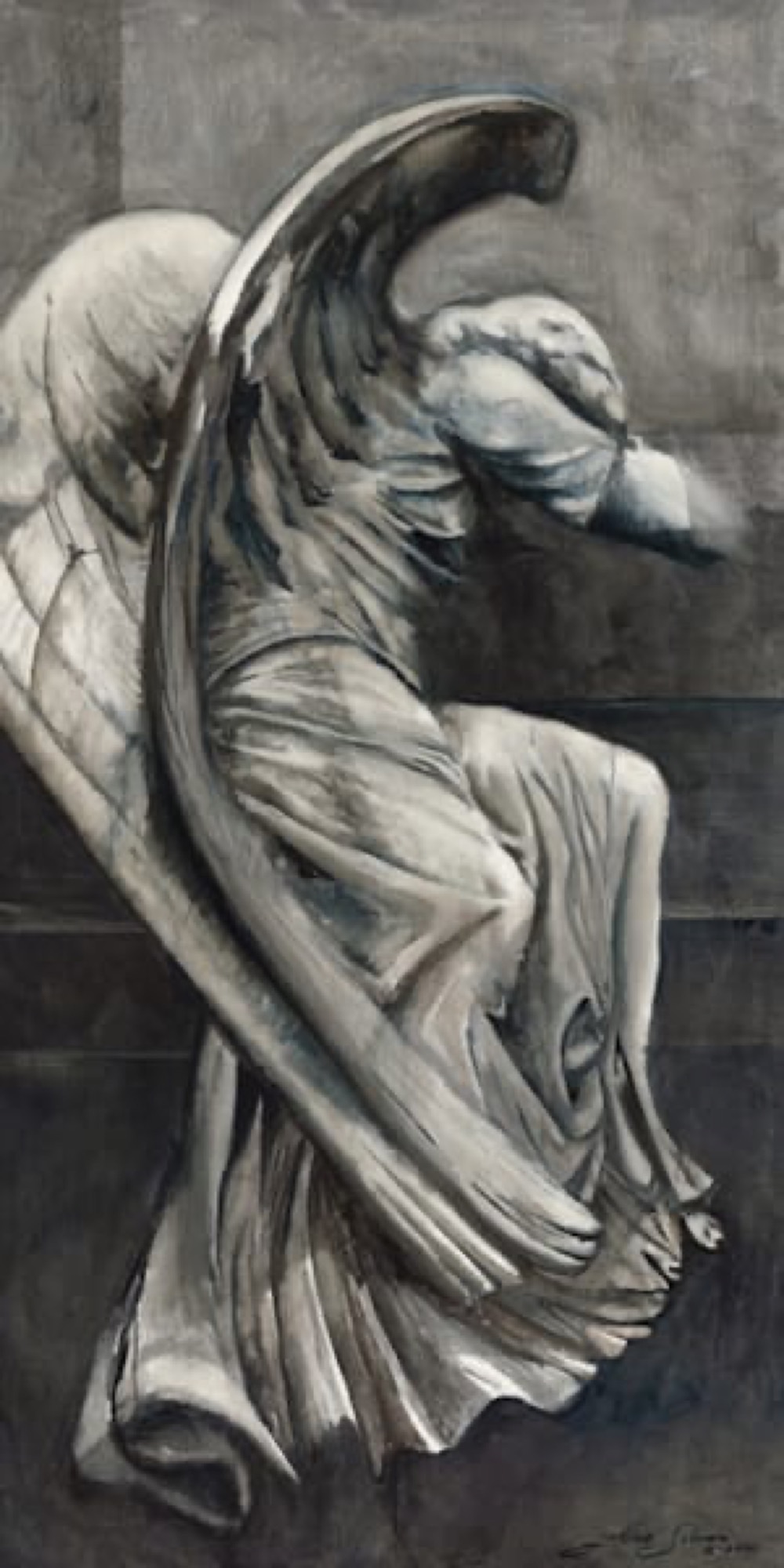 Haven — painting by Leat Silvera, 24 × 48 in