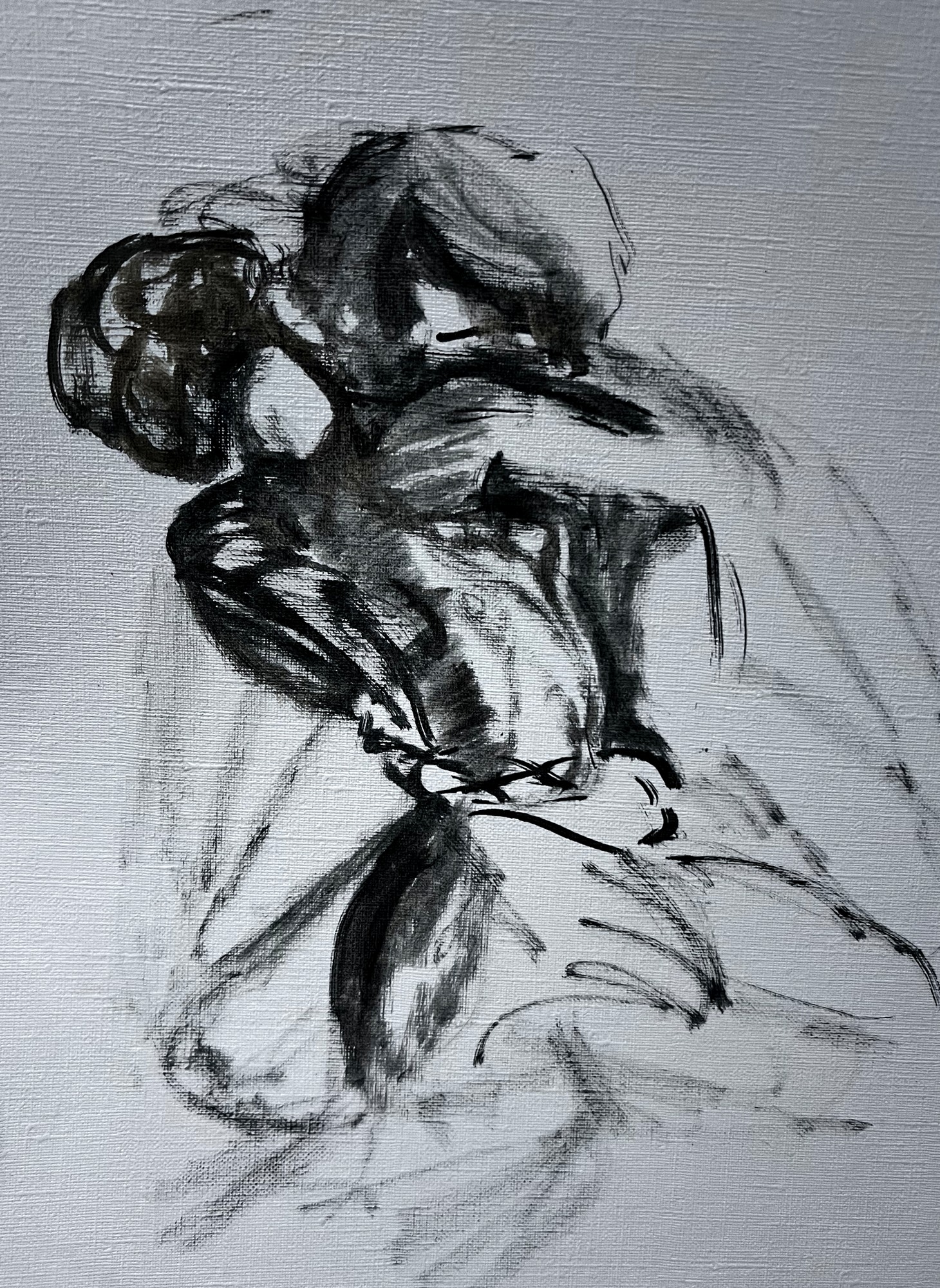 Lovers — painting by Leat Silvera, 9 × 12 in